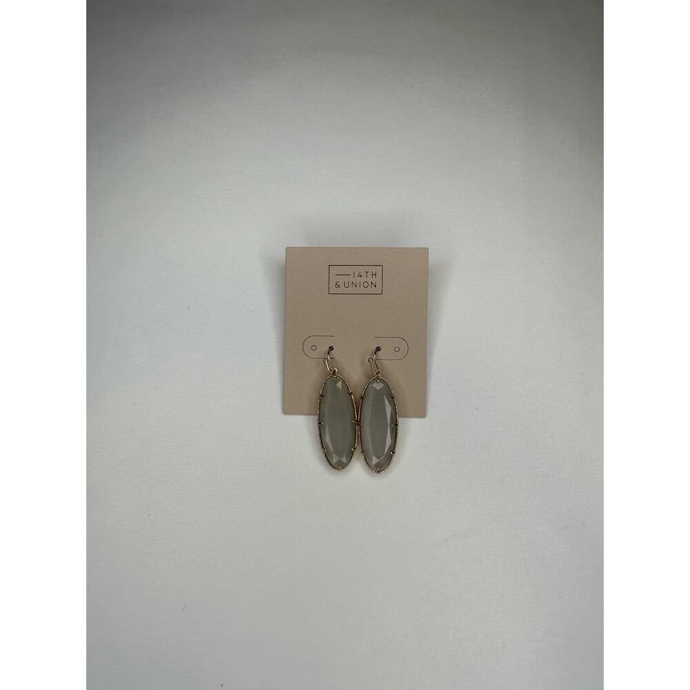 14th & Union Gold Framed Oval Drop Earrings